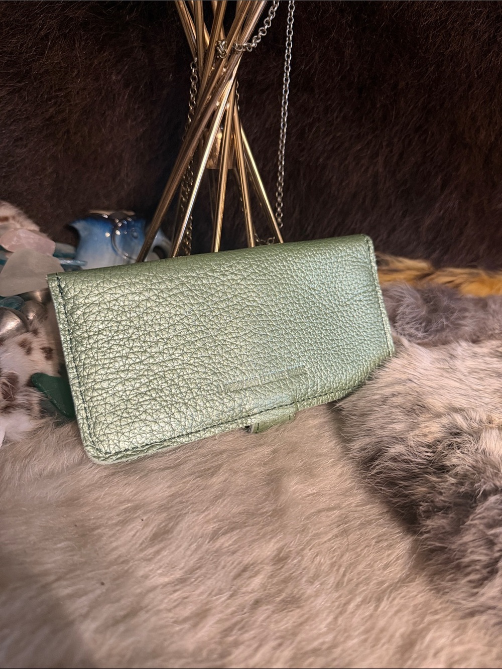 Green Portland Leather Long Wallet - Women's Wallet New